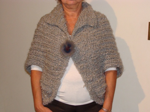 Saco en lana bouclé gris
